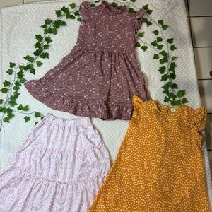 SHEIN Kids Floral Dresses - Pink, Yellow, and White